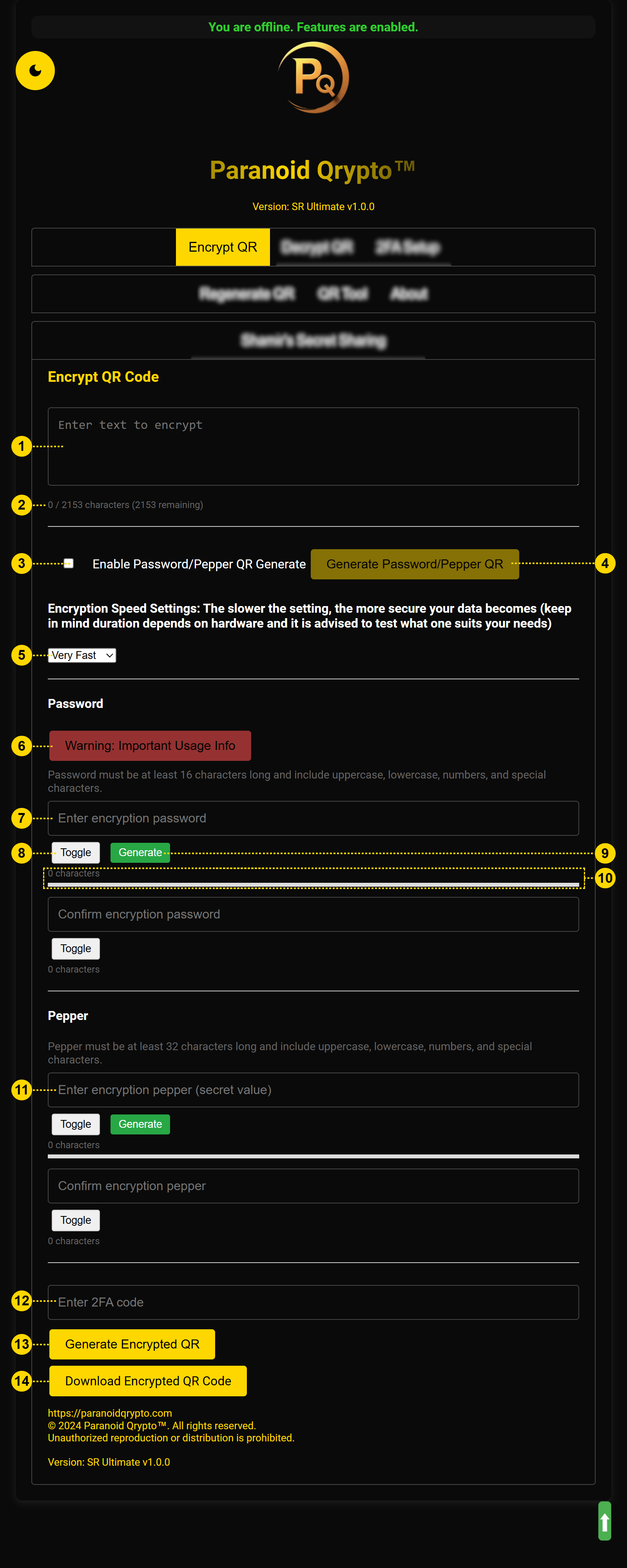 Encrypt QR Screen