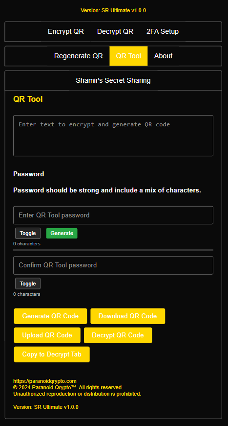 QR Tool Screen