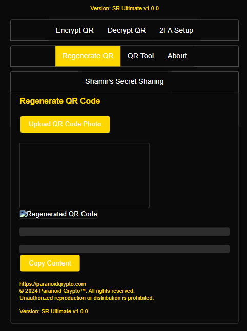 Regenerate QR Screen