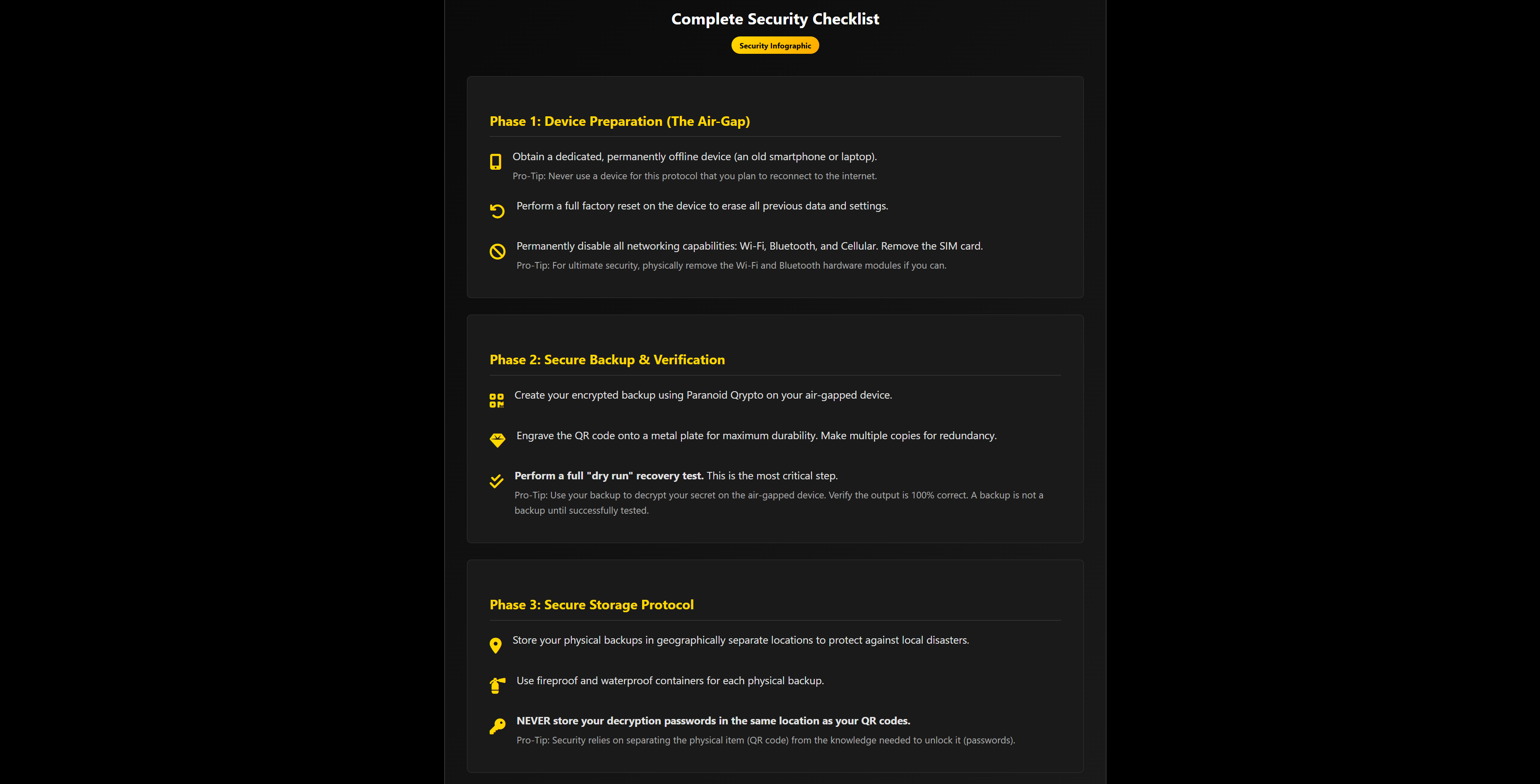 Security Protocol Checklist